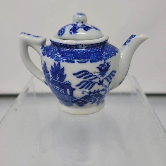 Vintage Blue Willow Porcelain Childrens Doll Tea‎ Party Set Japan Playset Gift - Picture 12 of 16